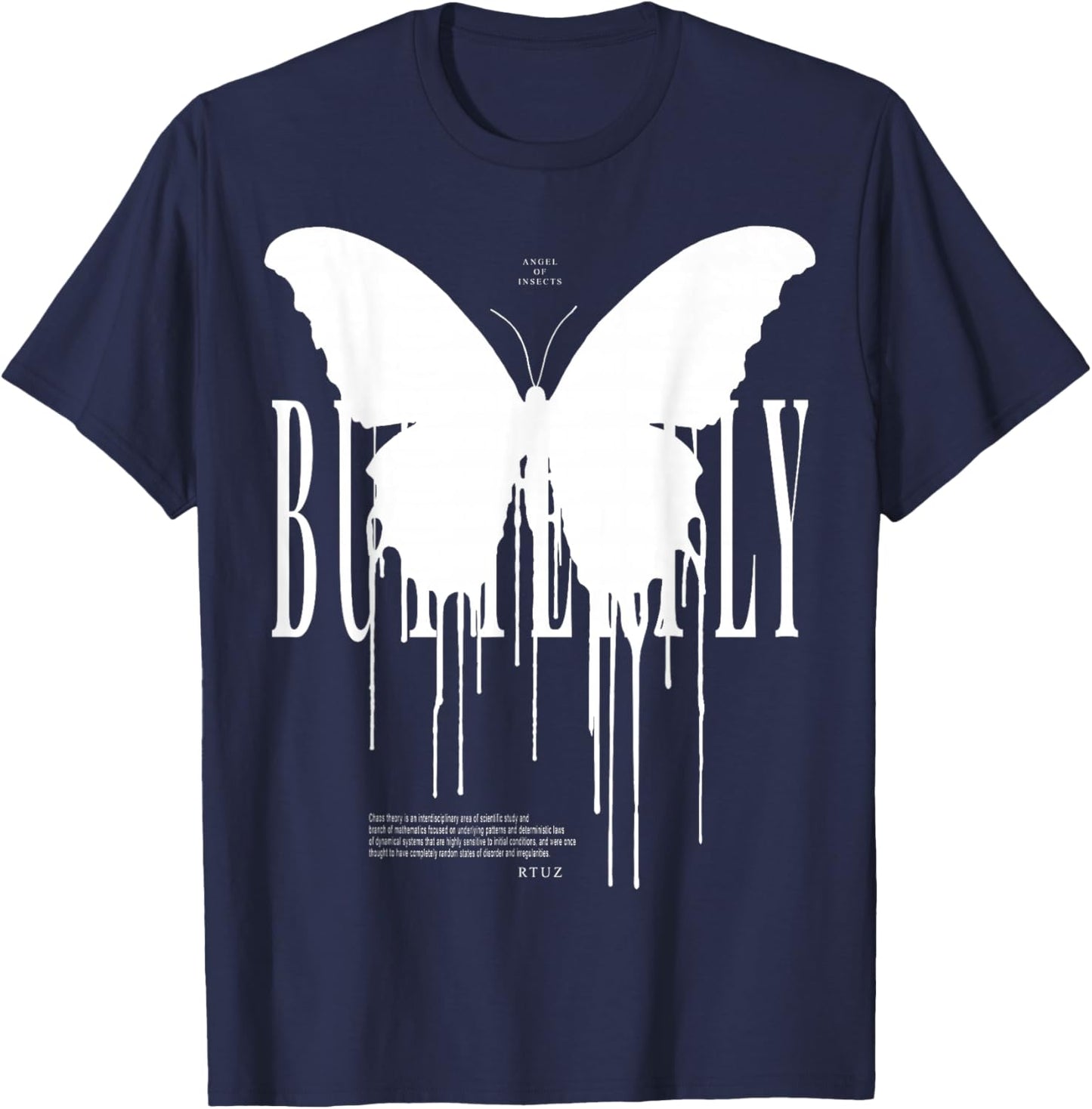 Butterfly Mode Hip Hop Fashion Damen Herren Schmetterling T-Shirt - T-Shirt | Navy
