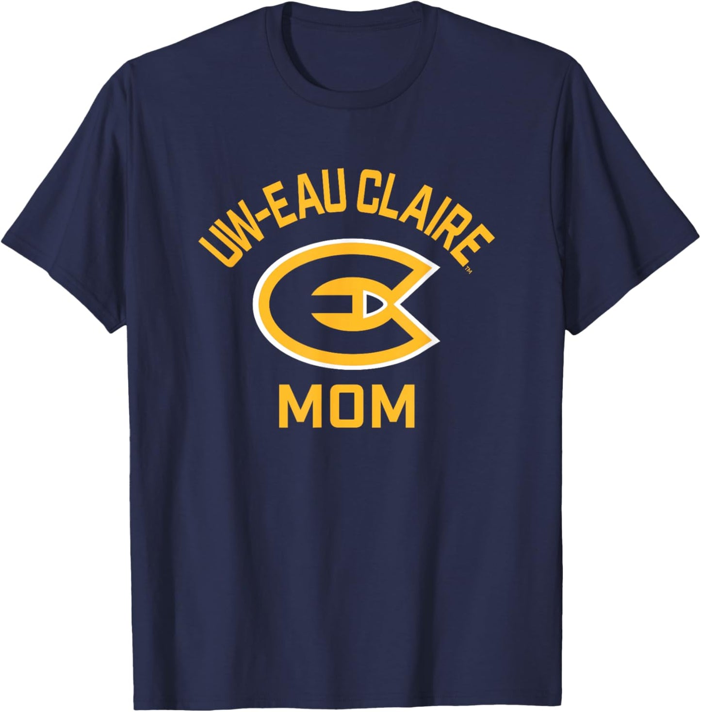 University of Wisconsin-Eau Claire Blugolds Arched Mom T-Shirt - T-Shirt | Navy