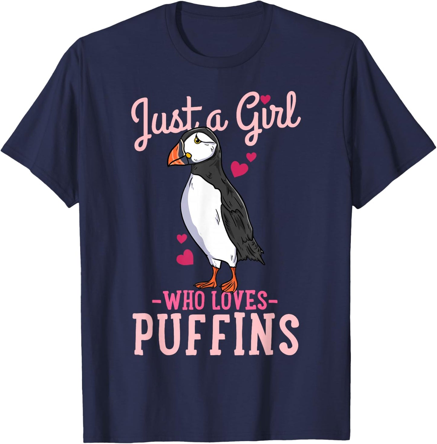 Puffin Iceland Just a Girl Who Loves Puffins T-Shirt - T-Shirt | Navy