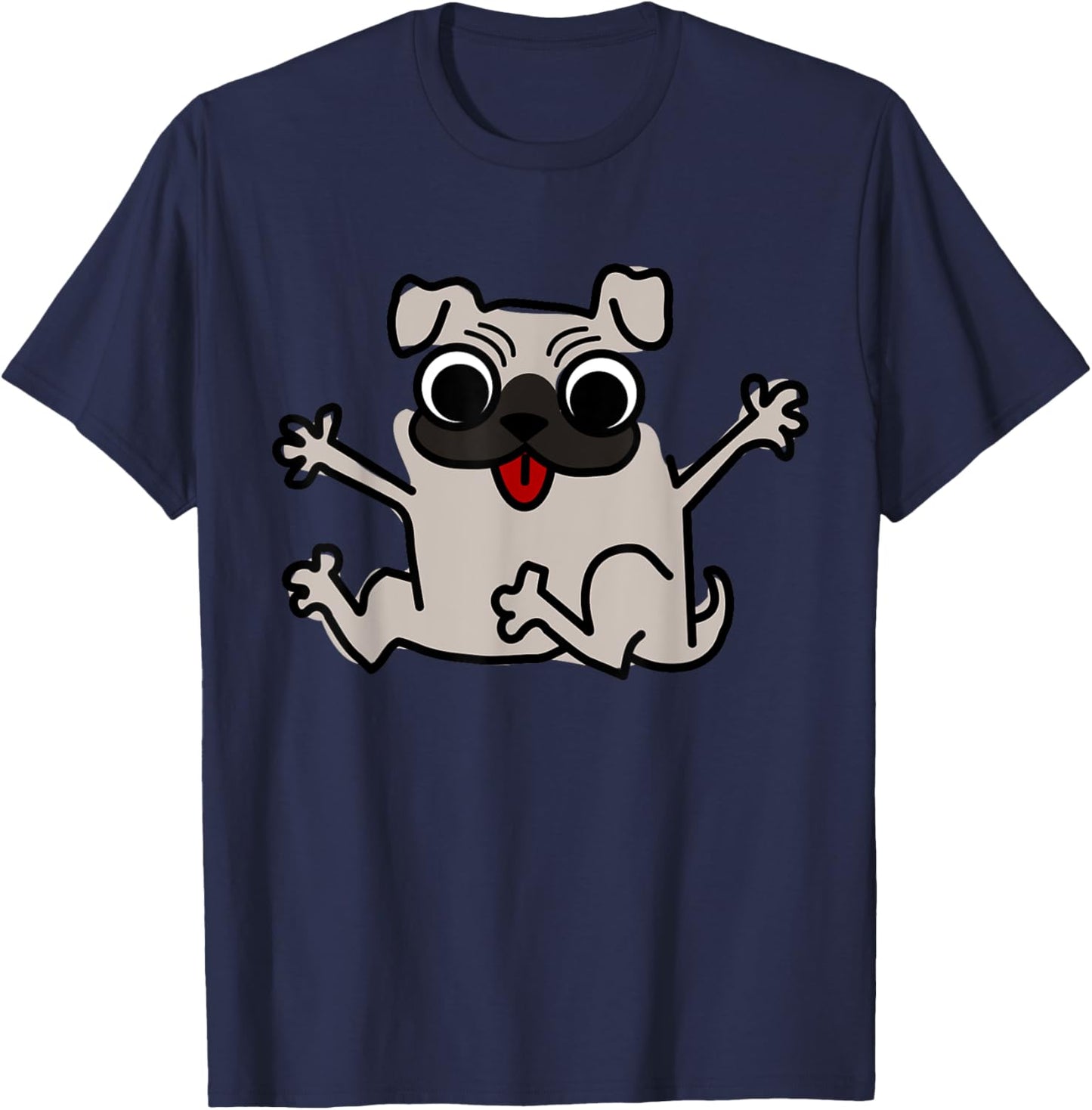 Pug Dog Cute Logo T-Shirt - T-Shirt | Navy