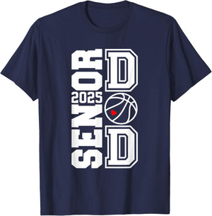 Proud Dad Of A 2025 Senior Graduate Basketball T-Shirt - T-Shirt | Navy