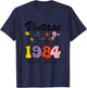 Vintage 1984 Limited Edition Birth Year Gift Woman , white, Female X-Small T-Shirt - T-Shirt | Navy