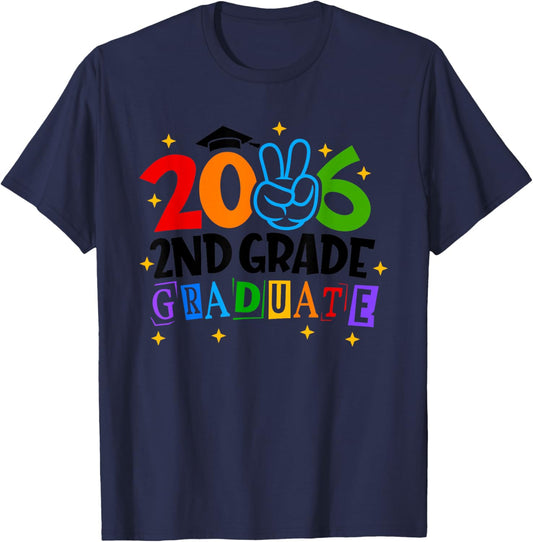 2nd Second Grade Graduate 2026 Graduation Class of 2026 Kids T-Shirt - T-Shirt | Navy