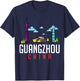 Guangzhou China City Skyline Map Travel T-Shirt - T-Shirt | Navy