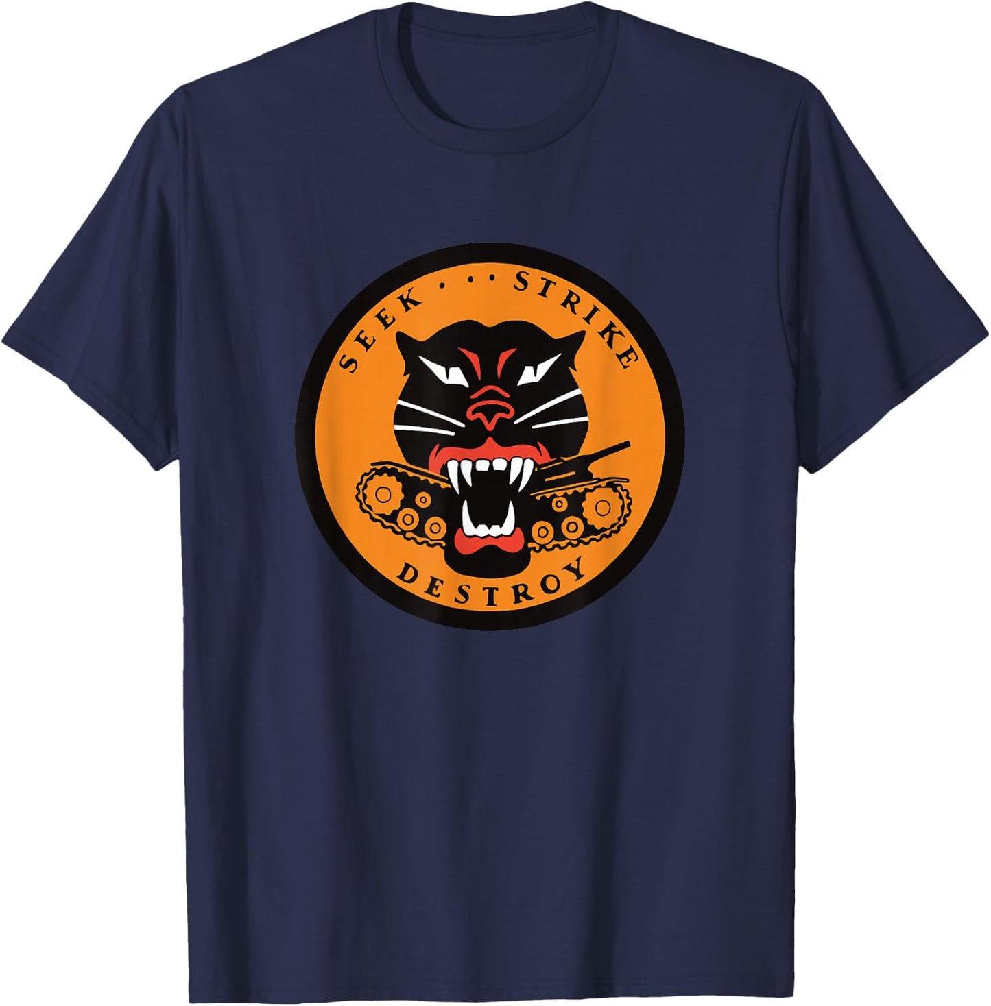 773rd Tank Destroyer Battalion Panther Patch Seek Strike T-Shirt - T-Shirt | Navy