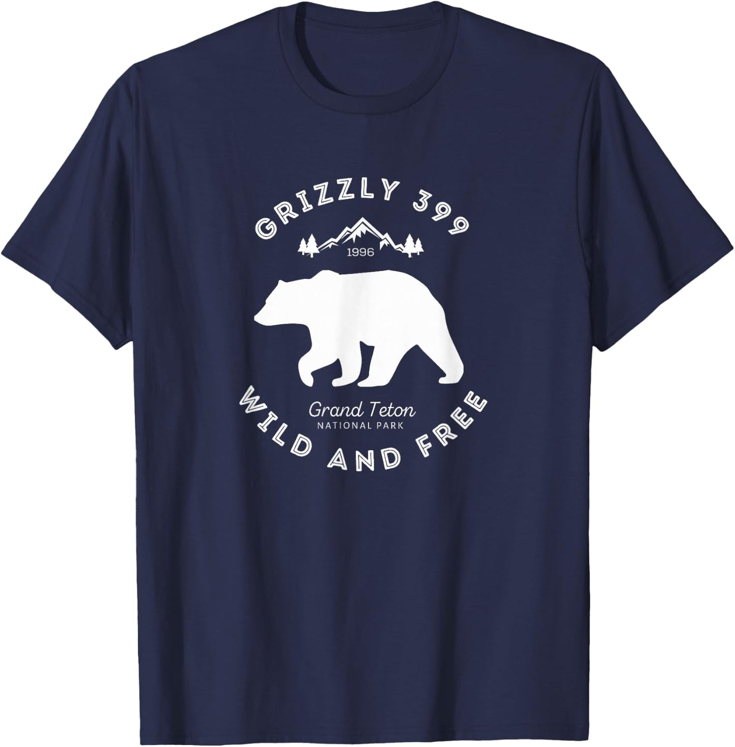 Grizzly 399 Wild & Free Grand Teton National Park T-Shirt - T-Shirt | Navy