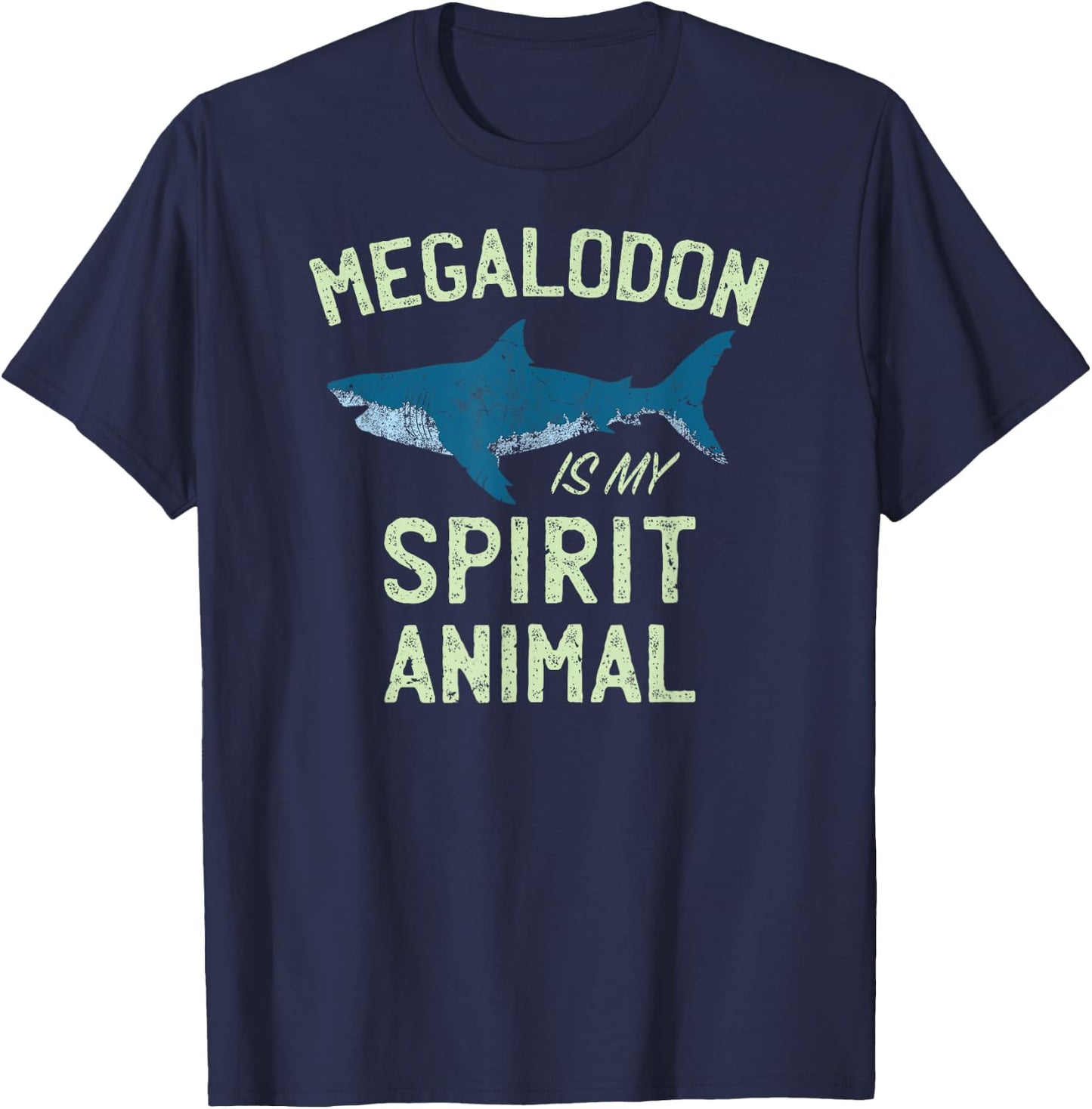 Meg Megalodon Spirit Animal Funny Shark Gift T Shirt T-Shirt - T-Shirt | Navy