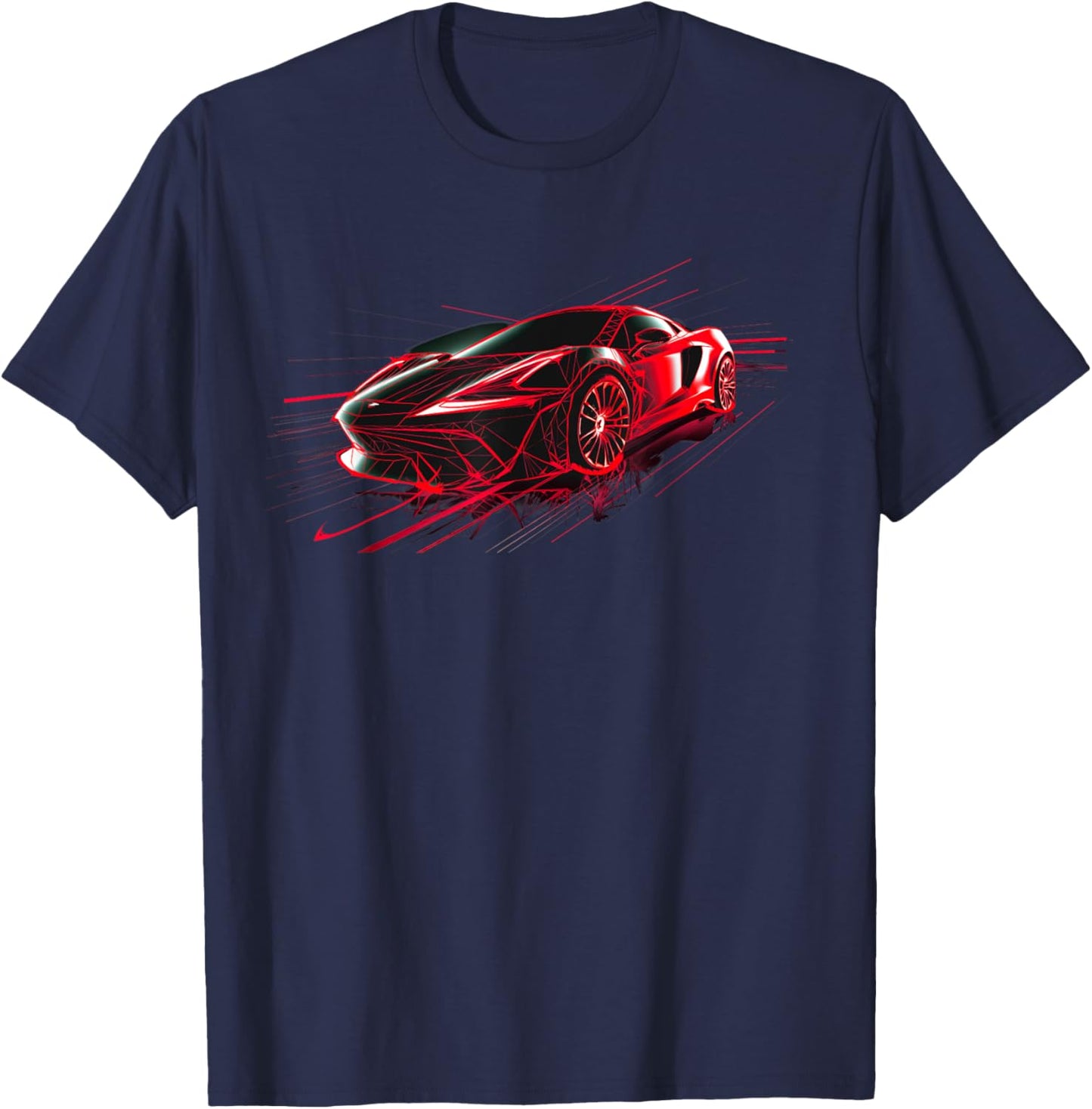 Supercar Exotic Sports Car Concept Car Poster Style Graphic T-Shirt - T-Shirt | Navy
