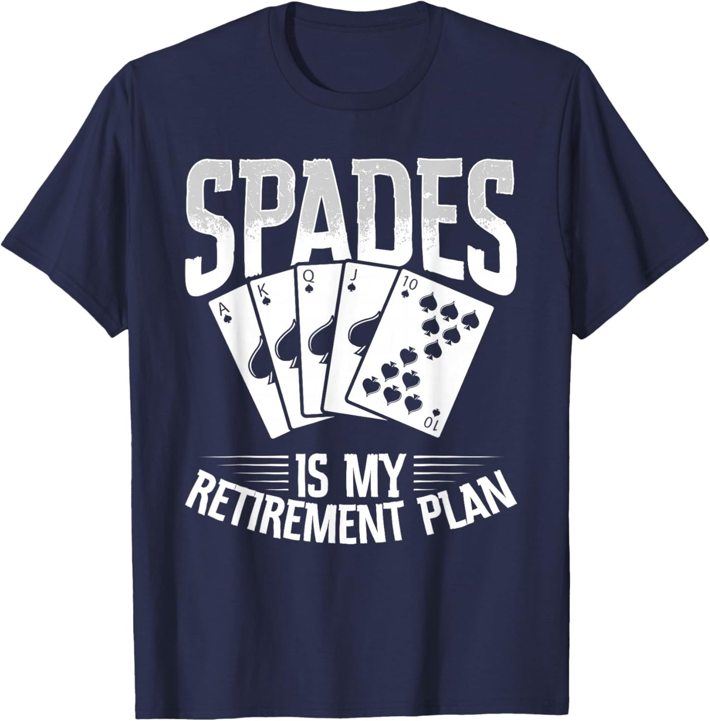 Spades Playing Cards Set Spades King Queen Cards Fan Spades T-Shirt - T-Shirt | Navy