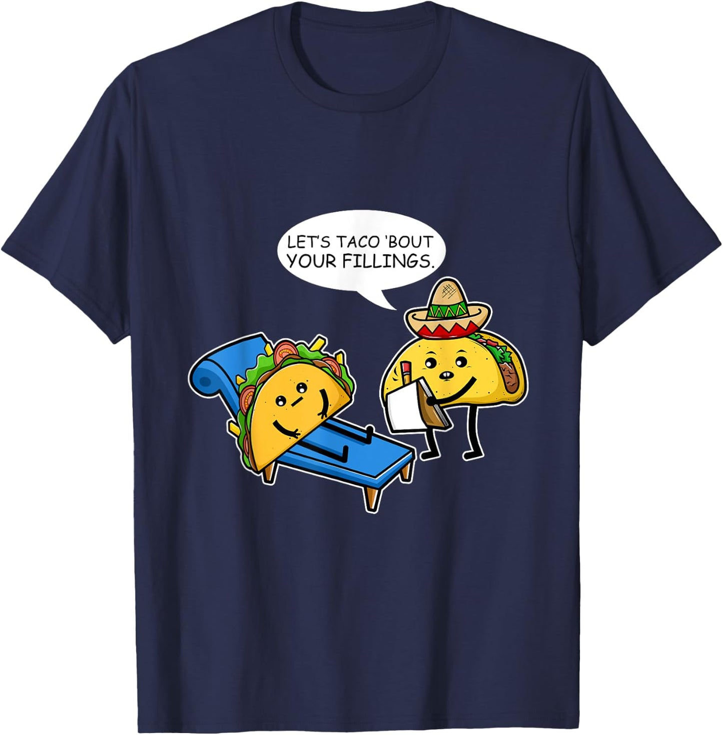 Mexican Taco Cinco De Mayo T-Shirt - T-Shirt | Navy