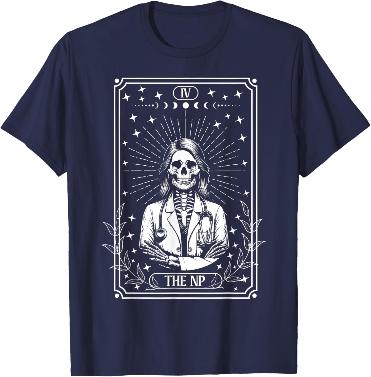 The Nurse Practitioner Tarot Card Skeleton NP RN Registered T-Shirt - T-Shirt | Navy
