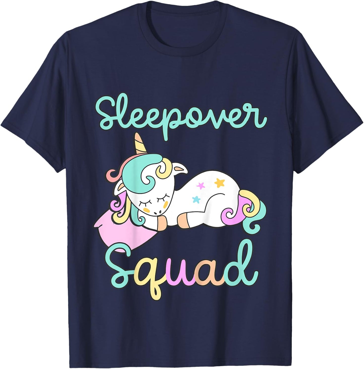Sleepover Squad Pajamas Girls Unicorn Slumber Party Toddler T-Shirt - T-Shirt | Navy