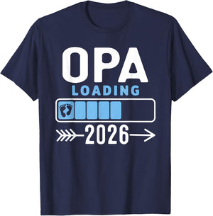 Opa Loading 2026 Promoted To Opa 2026 Baby Announcement T-Shirt - T-Shirt | Navy