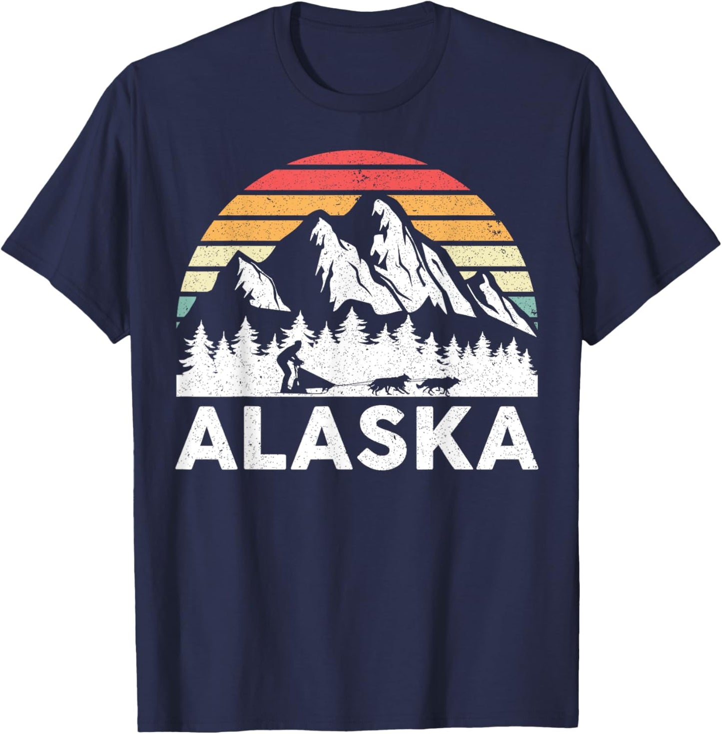 Alaska - Dog Sledding Mush Husky sled dogs Mushing Musher T-Shirt - T-Shirt | Navy