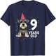 9 Years Old Birthday Schnauzer Dog Lover Puppy 9th Party Kid T-Shirt - T-Shirt | Navy