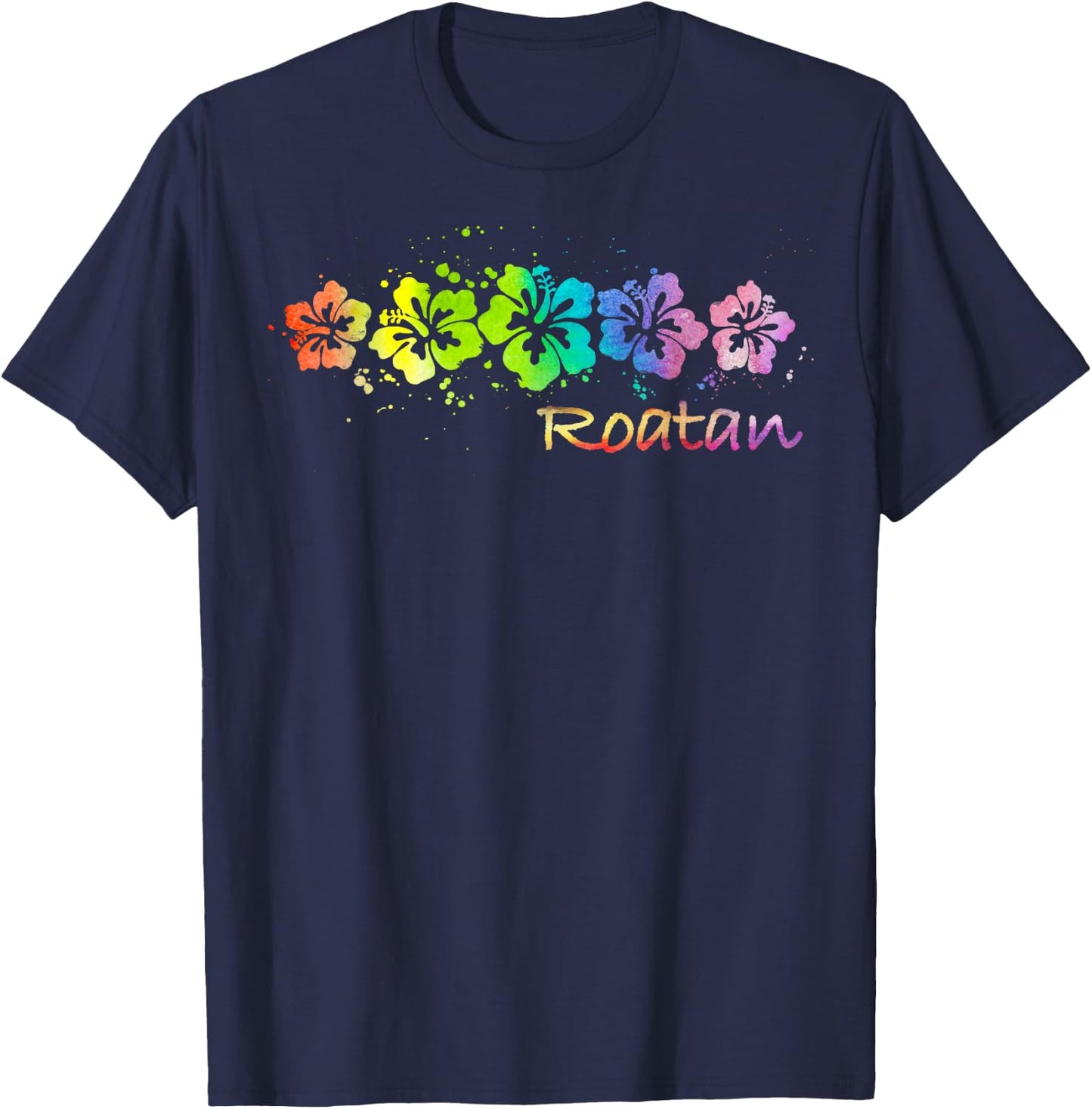 Roatan Watercolor Beach & Surf Women Girls Kids T-Shirt - T-Shirt | Navy