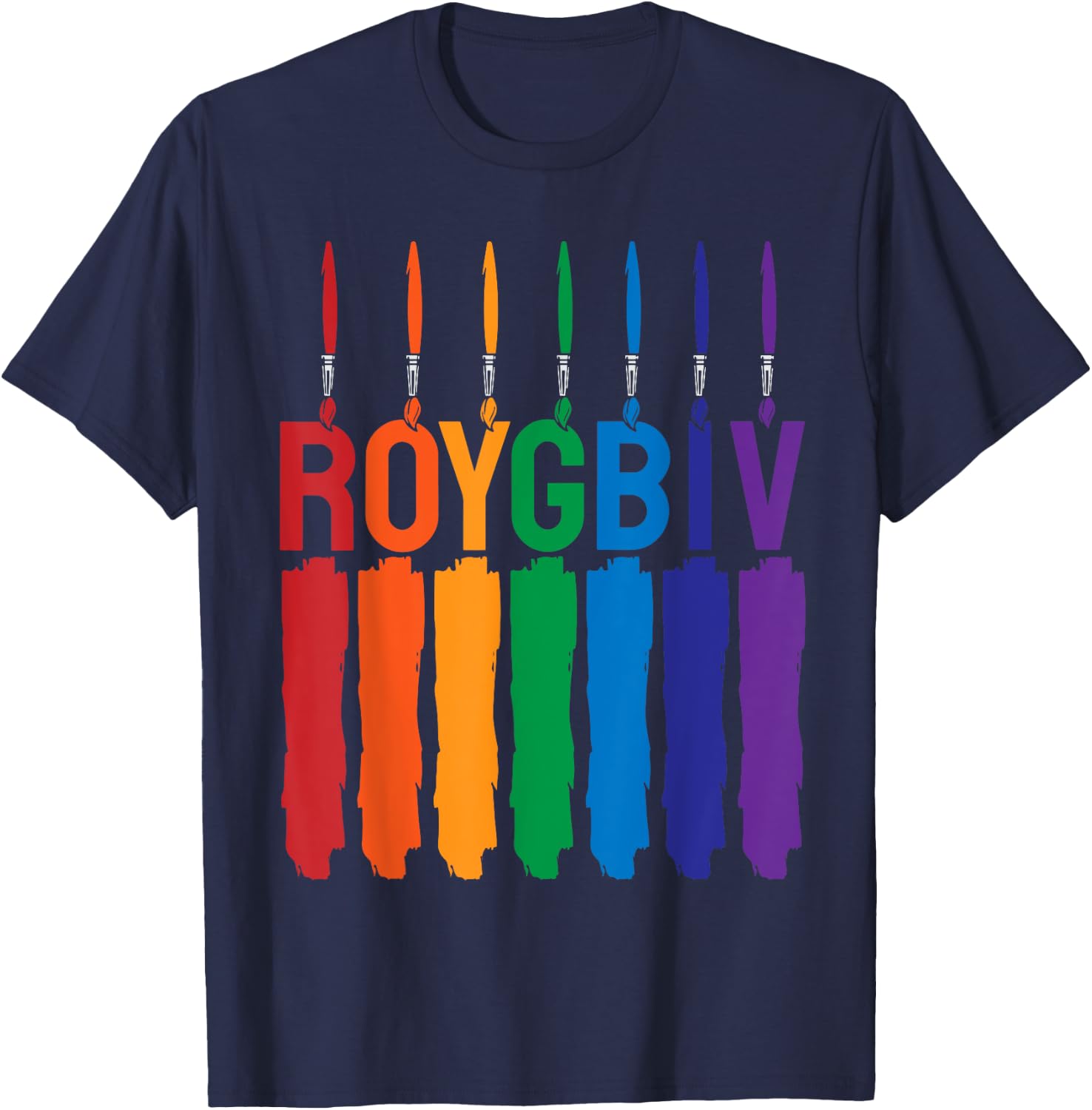 Rainbow Roygbiv Kids Artist Costume Art Teacher T-Shirt - T-Shirt | Navy