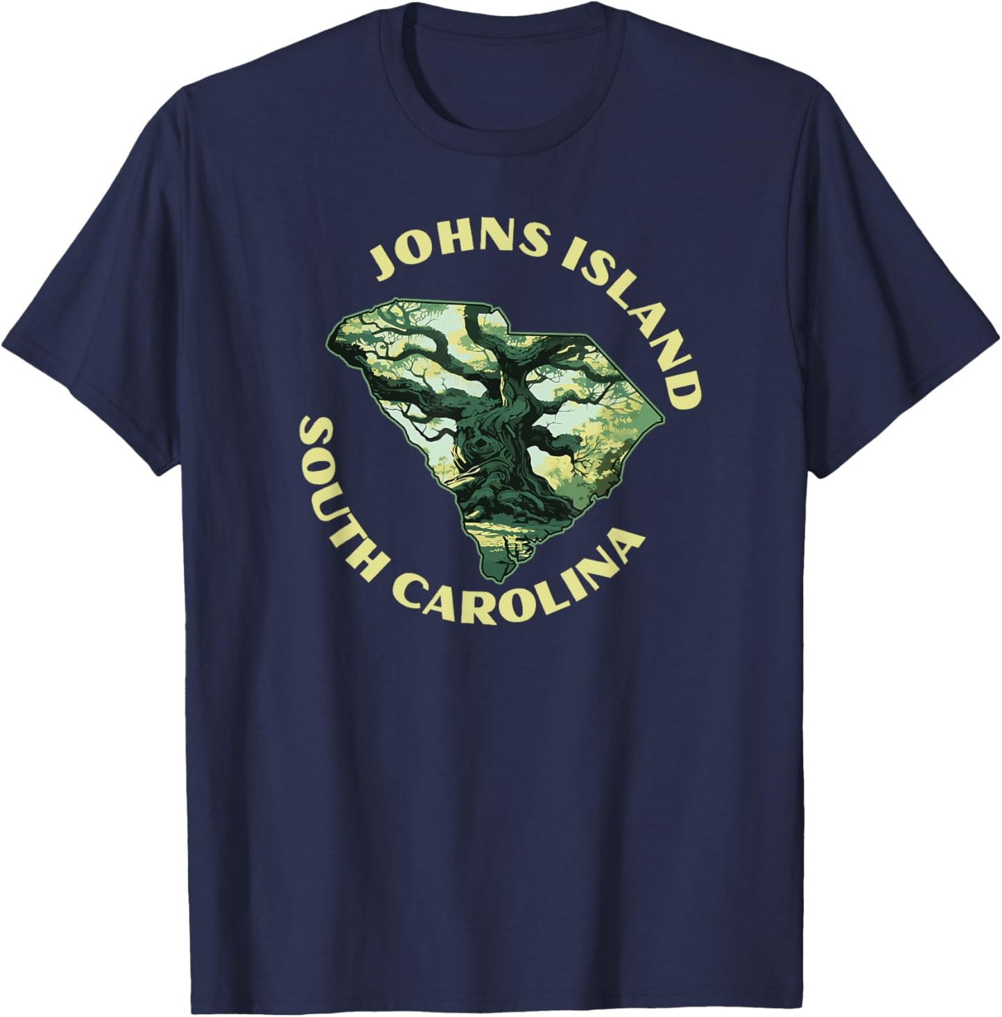 Johns Island South Carolina Angel Oak Tree T-Shirt - T-Shirt | Navy
