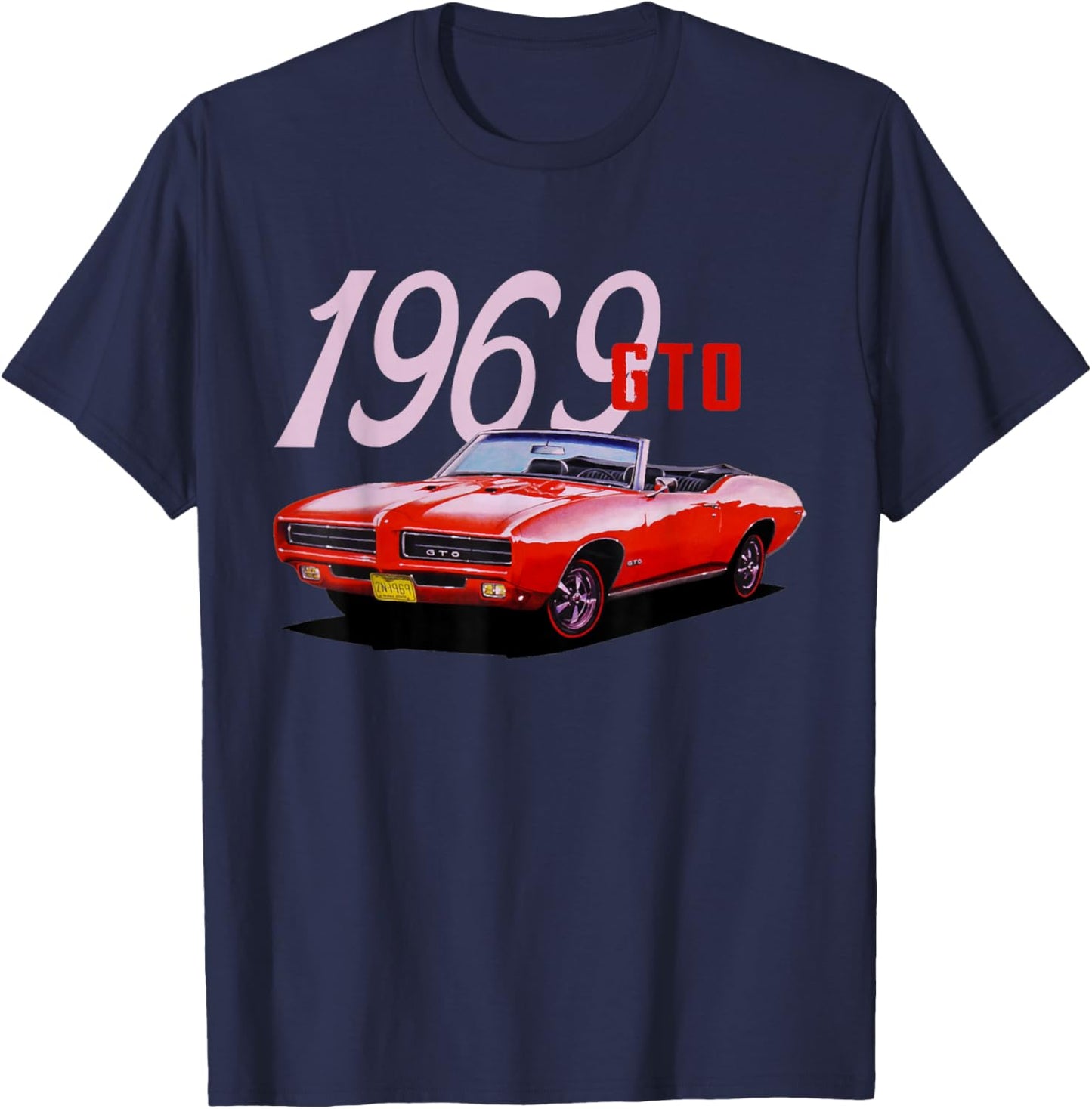 1969 69 GTO Classic Car Old School Muscle Car T-Shirt - T-Shirt | Navy