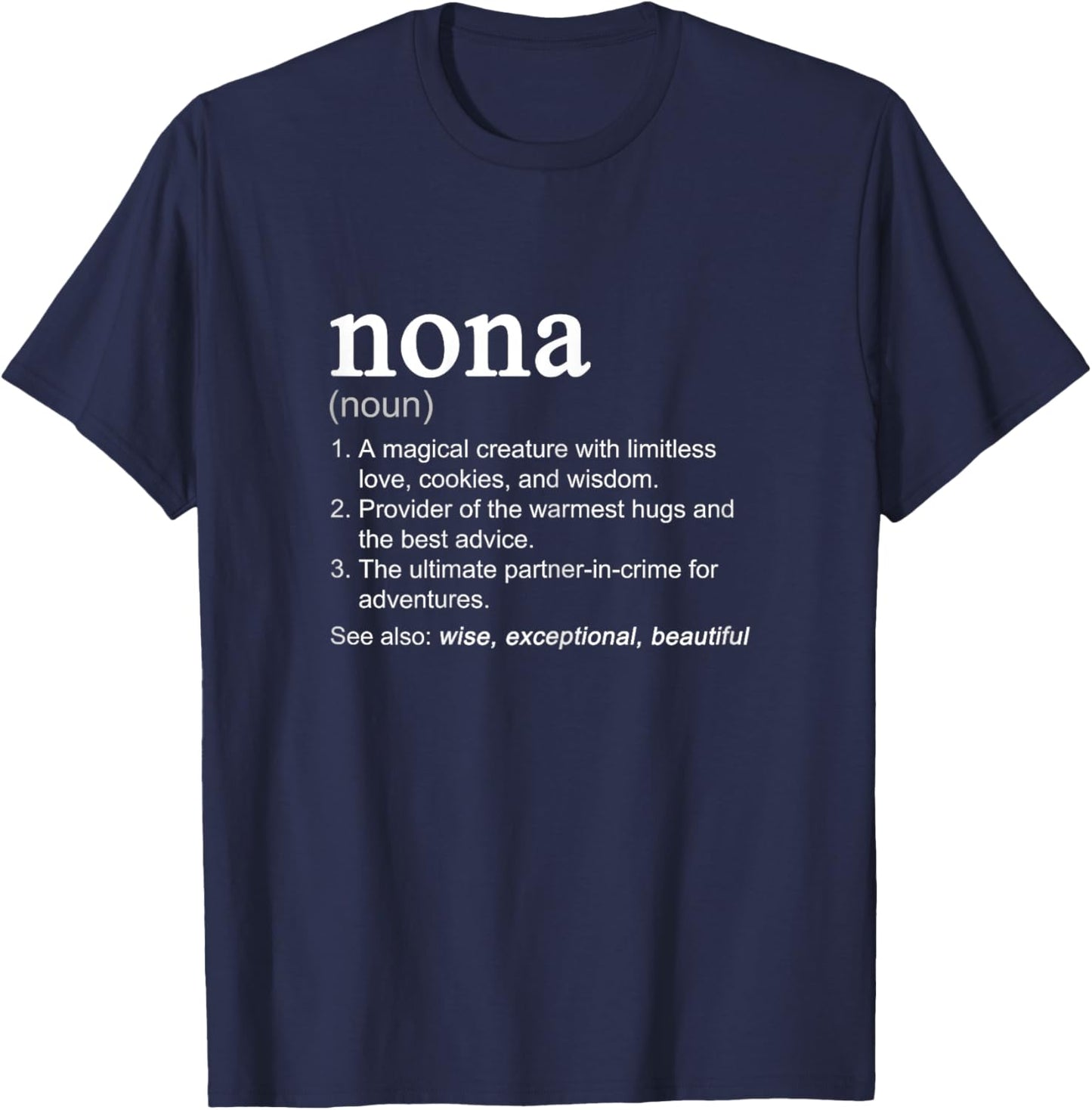 Nona Definition Funny Mother's Day Noun T-Shirt - T-Shirt | Navy