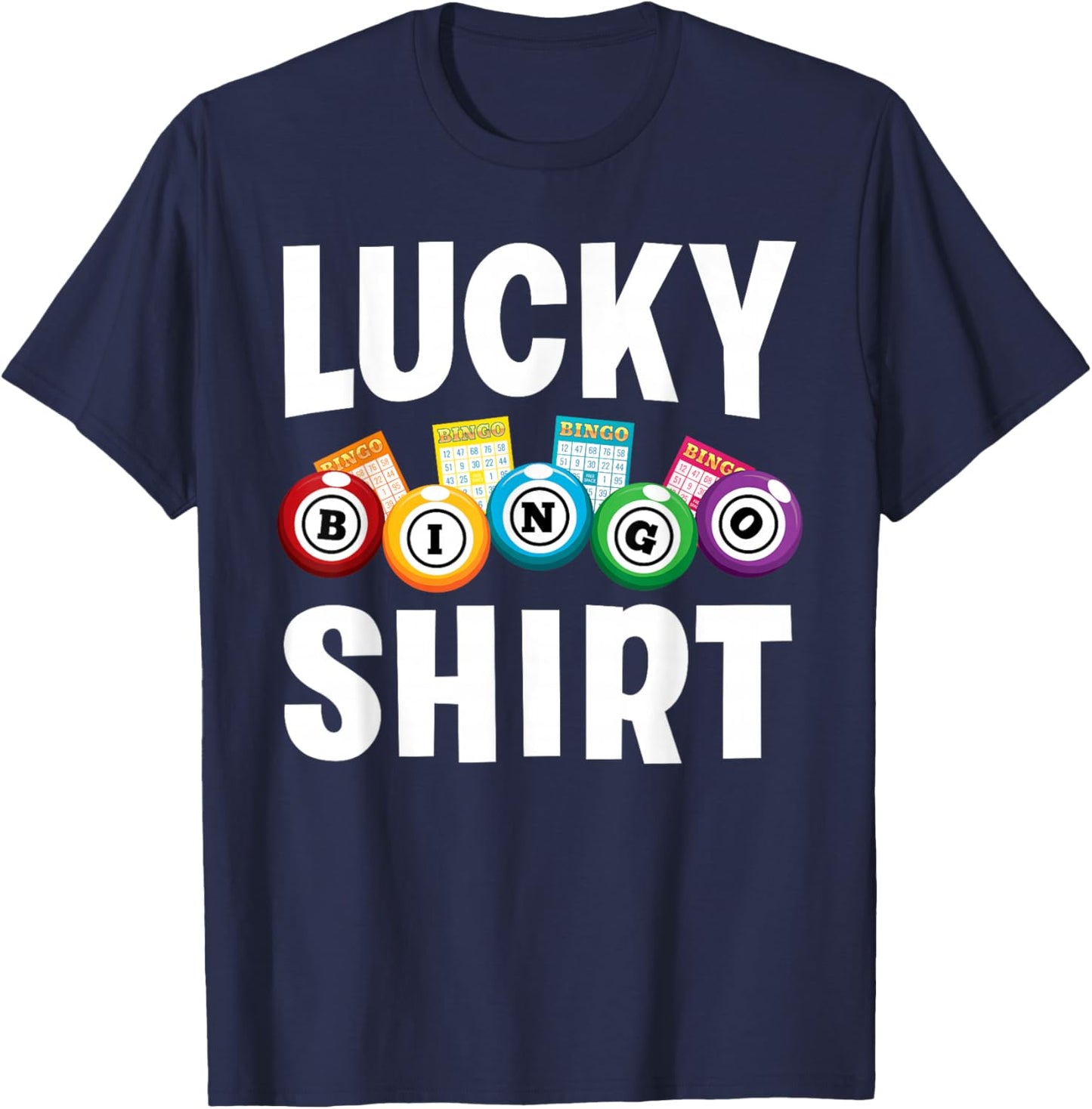 Cute Lucky Bingo Art Women Game Player Bingo Lovers T-Shirt - T-Shirt | Navy