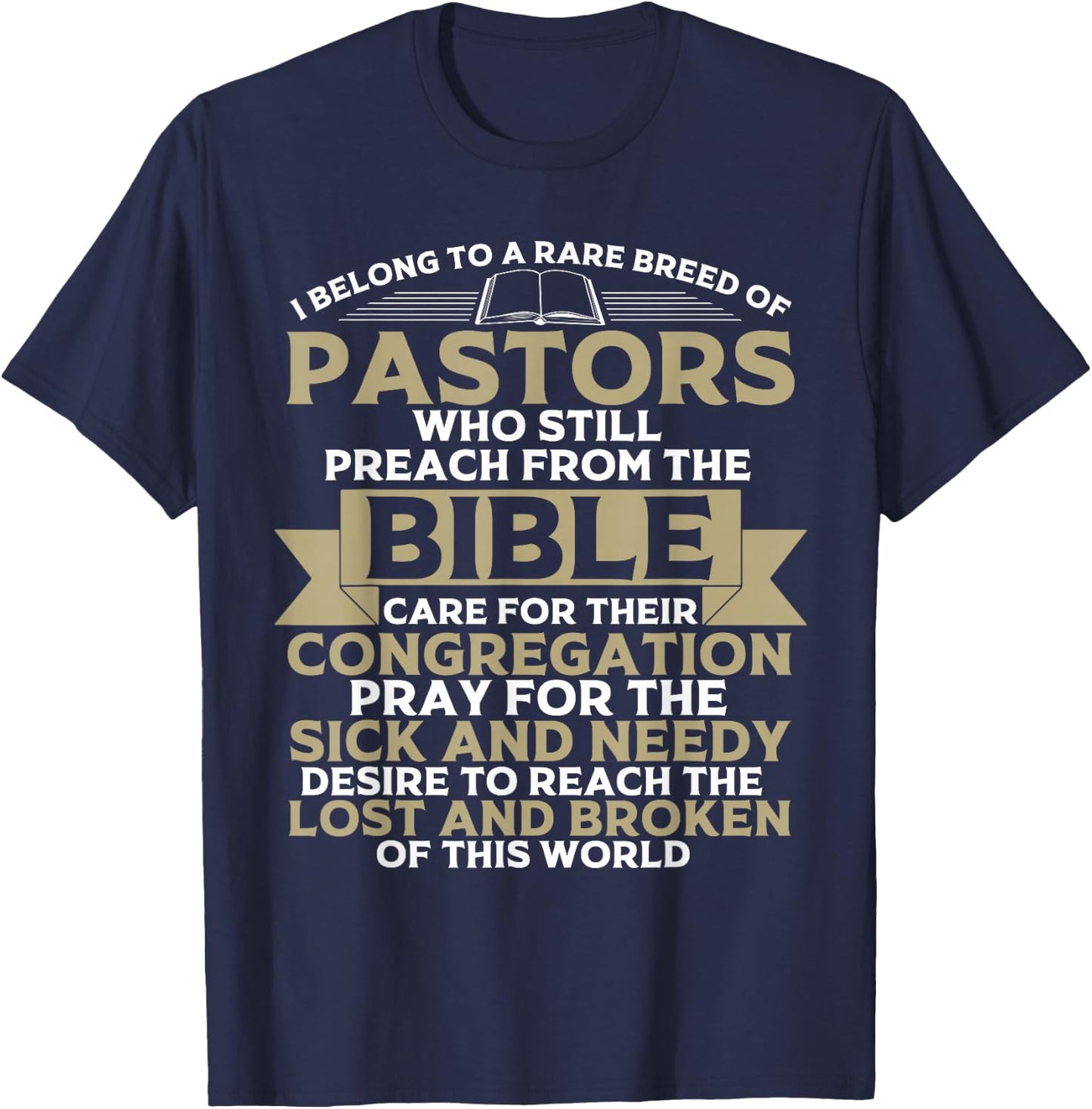 Funny Pastor Appreciation Gift Christian Preacher Men Women T-Shirt - T-Shirt | Navy