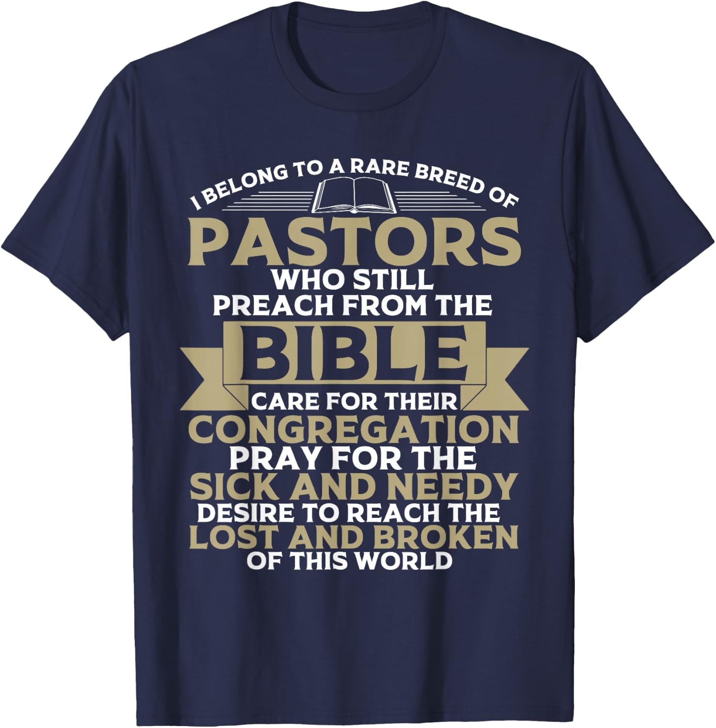 Funny Pastor Appreciation Gift Christian Preacher Men Women T-Shirt - T-Shirt | Navy