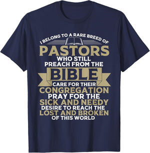 Funny Pastor Appreciation Gift Christian Preacher Men Women T-Shirt - T-Shirt | Navy