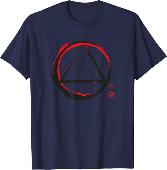 AA Logo Symbol Serenity Recovery Sober Gift T-Shirt - T-Shirt | Navy