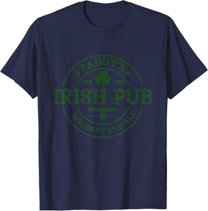 Paddy's Irish Pub Premium Whiskey and Ale St Patrick's Day T-Shirt - T-Shirt | Navy