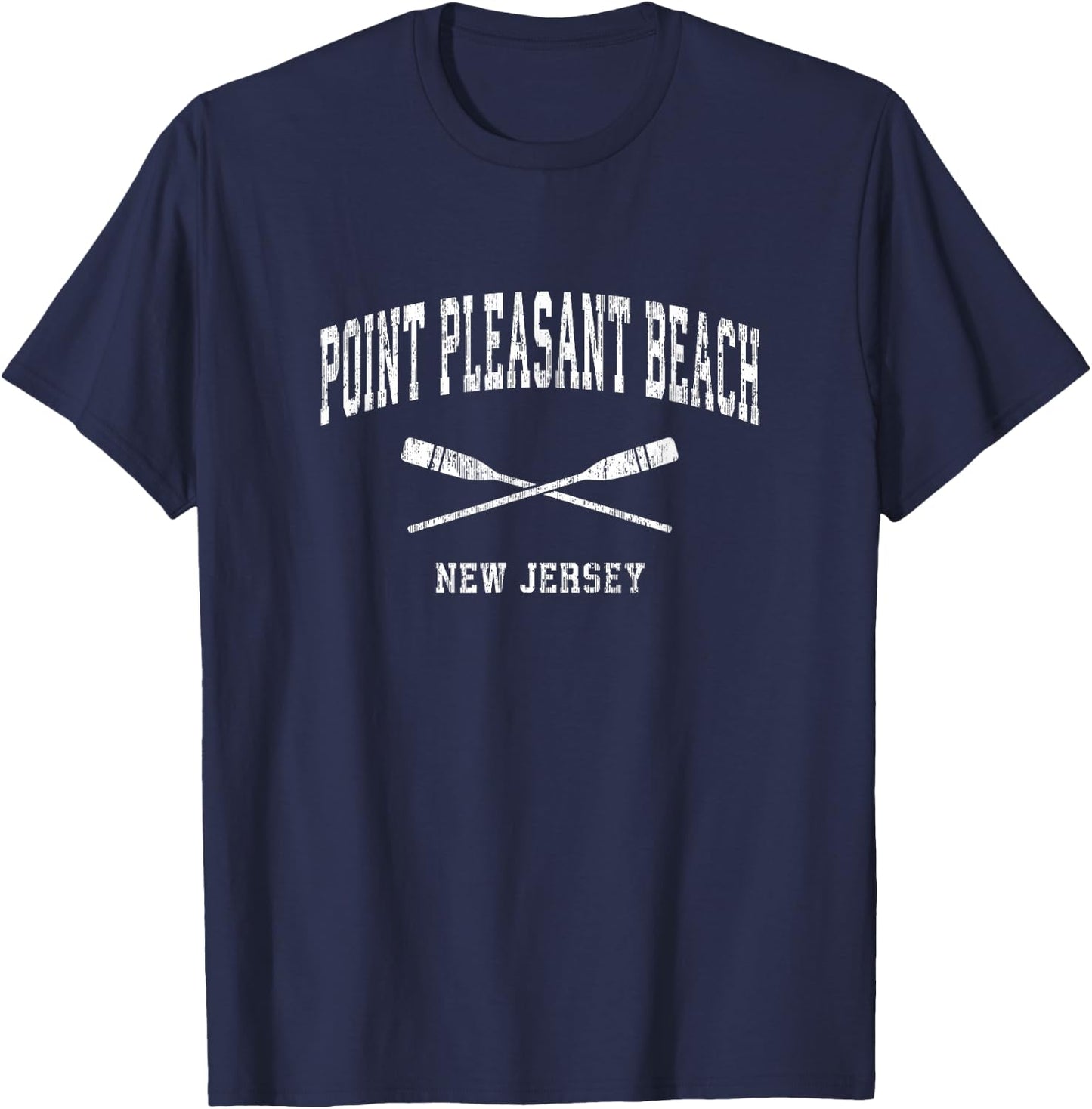 Point Pleasant Beach New Jersey Vintage Nautical Paddles Spo Women Girls Kids T-Shirt - T-Shirt | Navy