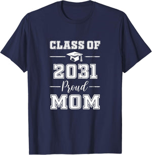 Senior Mom 2031 Proud Mom Class of 2031 Mom of 2031 Graduate T-Shirt - T-Shirt | Navy