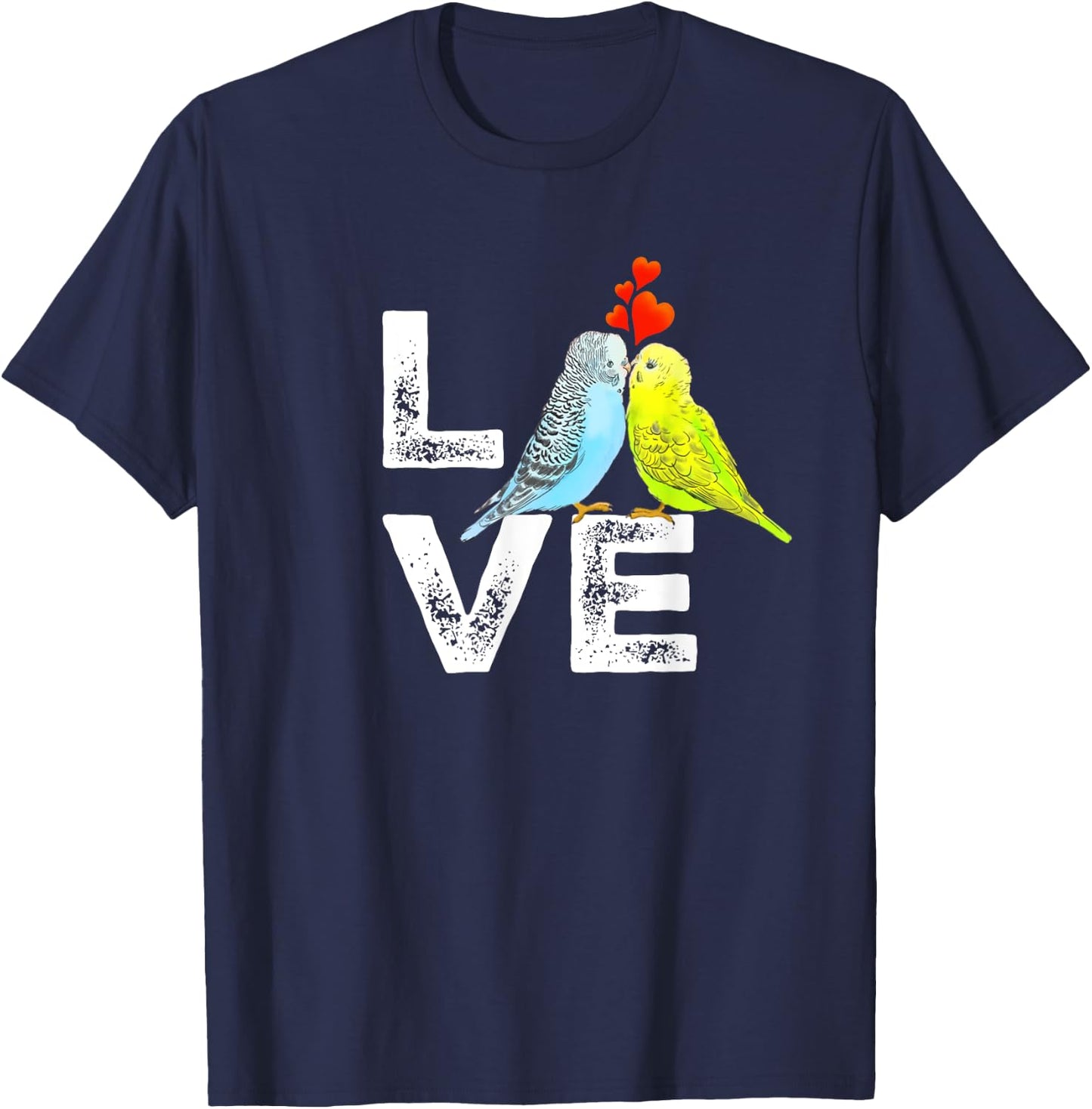 Cute Parrot Parakeet Family Love Men Women Boys Girls T-Shirt - T-Shirt | Navy