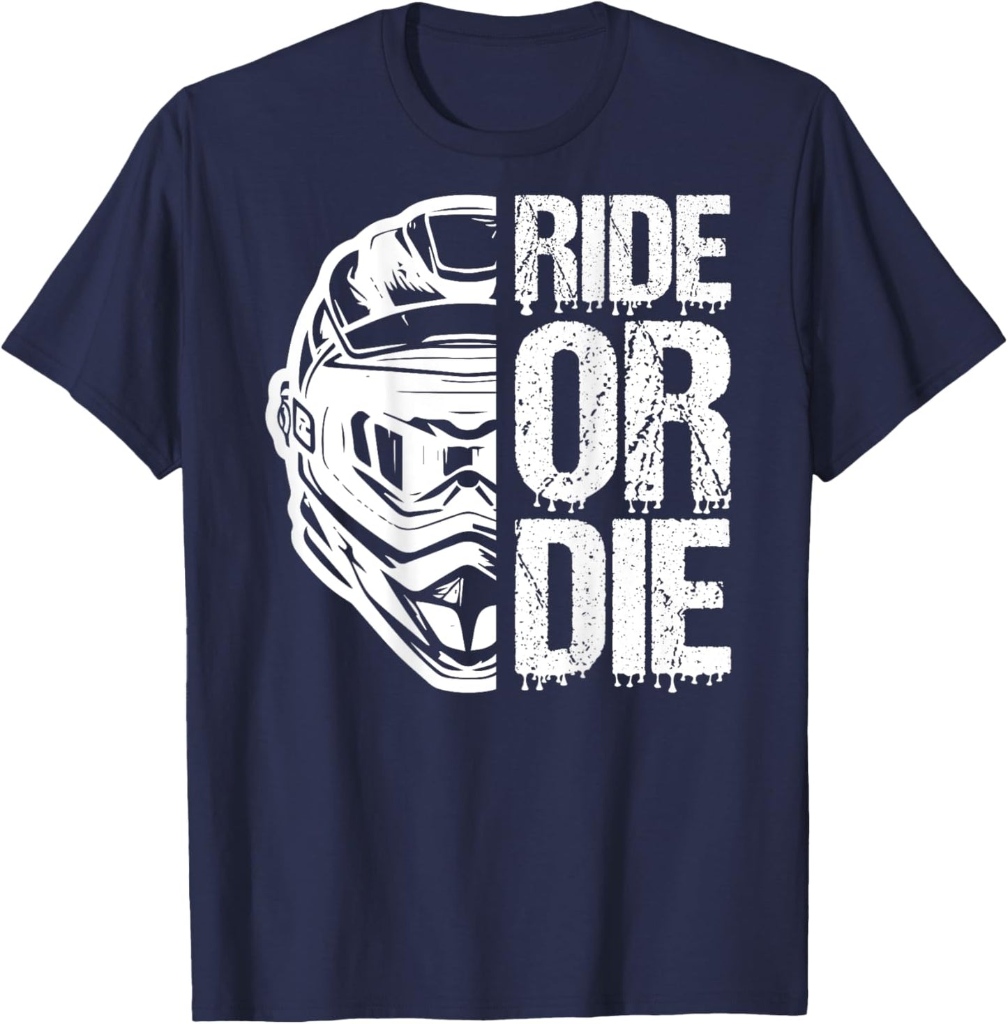 Supersportler Ride or die Motorrad Helm T-Shirt - T-Shirt | Navy