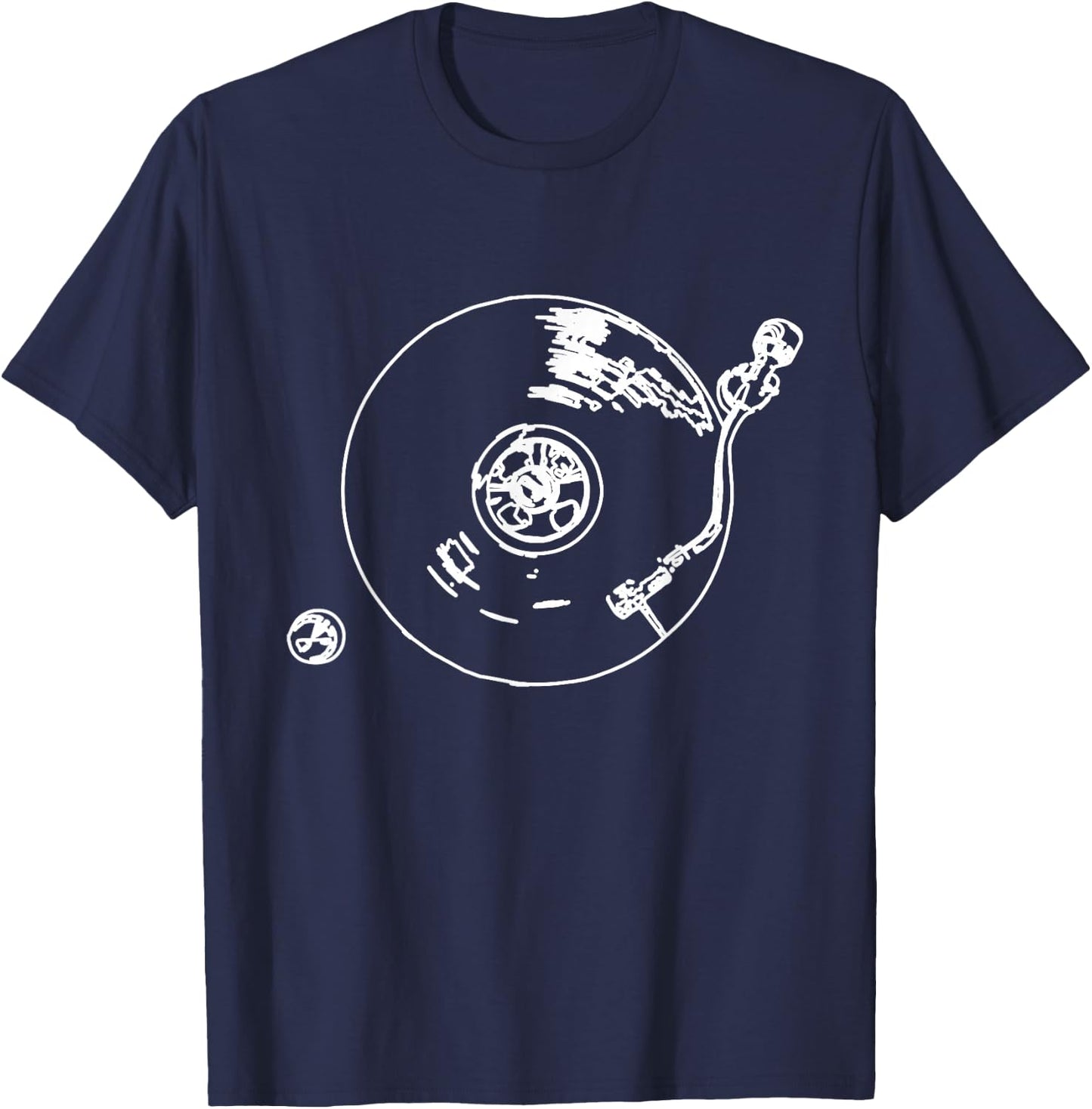 Vintage Vinyl Turntable DJ Disc Jockey Turntable T-Shirt - T-Shirt | Navy