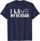 I Love My Veteran Flag Heart Wife Girlfriend T-Shirt - T-Shirt | Navy