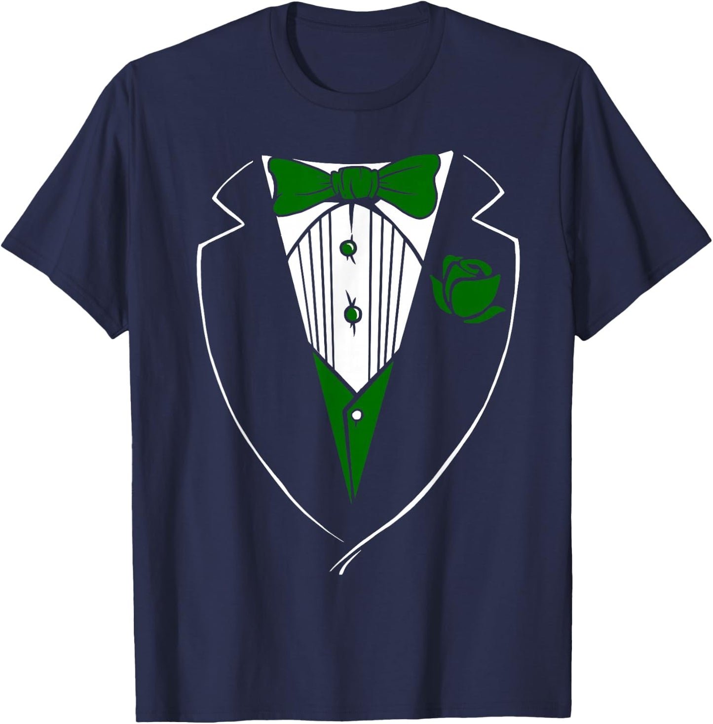 Tuxedo T Shirt with Green Bow & Boys T-Shirt - T-Shirt | Navy