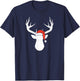 Deer with Santa Hat Christmas Pajama Hunting Gift T-Shirt - T-Shirt | Navy
