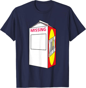 Missing Person milk Carton T-Shirt - T-Shirt | Navy