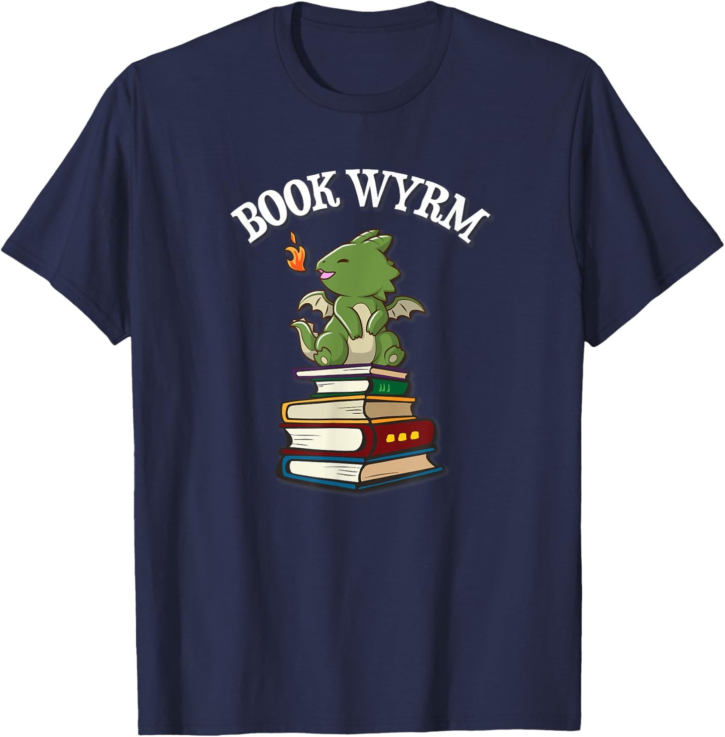 Funny Book Wyrm Cute Kawaii Book Dragon Lover T-Shirt - T-Shirt | Navy