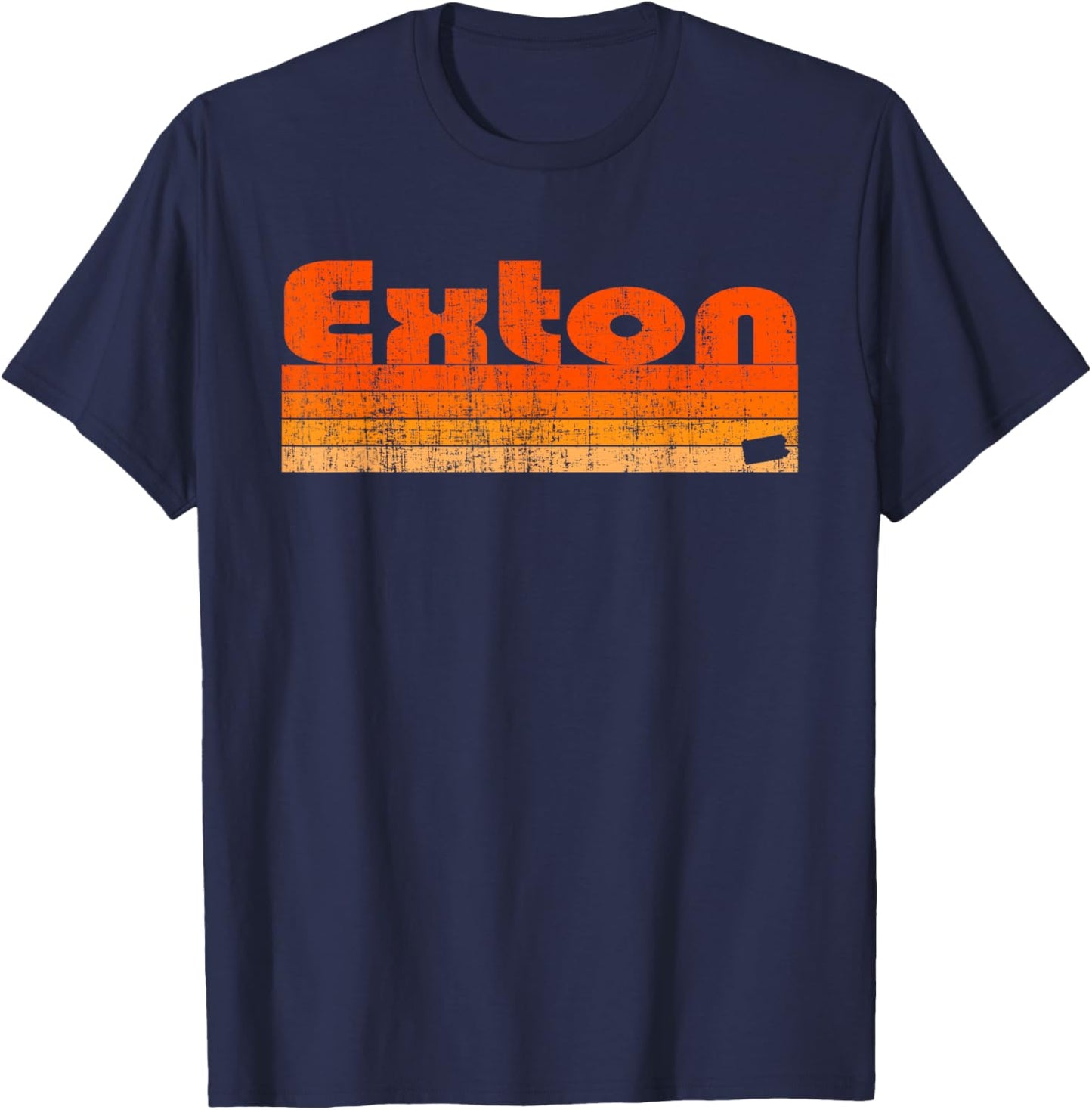 Exton, Pennsylvania Retro 80s Style T-Shirt - T-Shirt | Navy