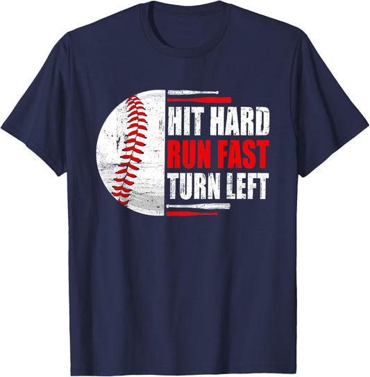 Vintage Baseball Lover Player Graphic Funny For Boys Men T-Shirt - T-Shirt | Navy