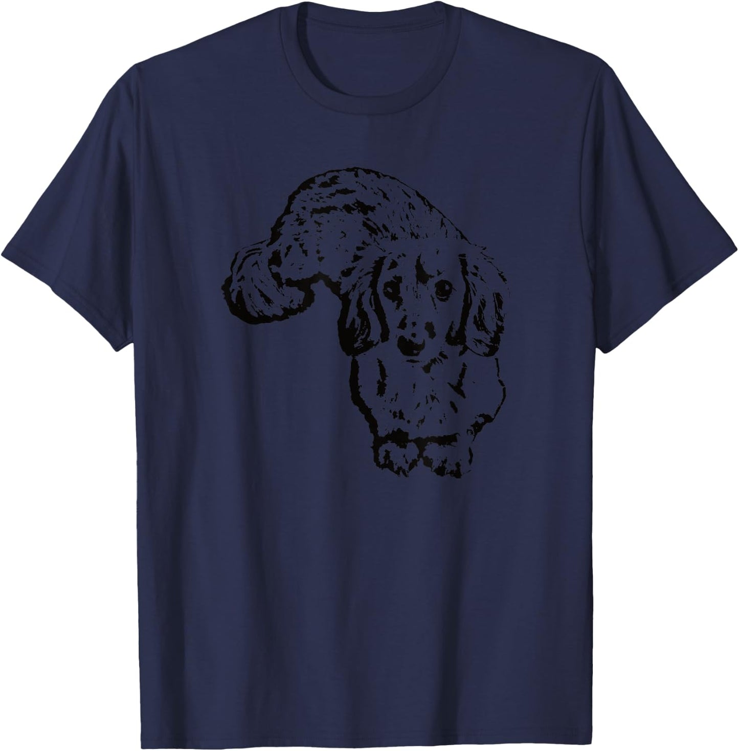 Long Haired Dachshund Gifts Doxie Wiener Dog Lover T-Shirt - T-Shirt | Navy