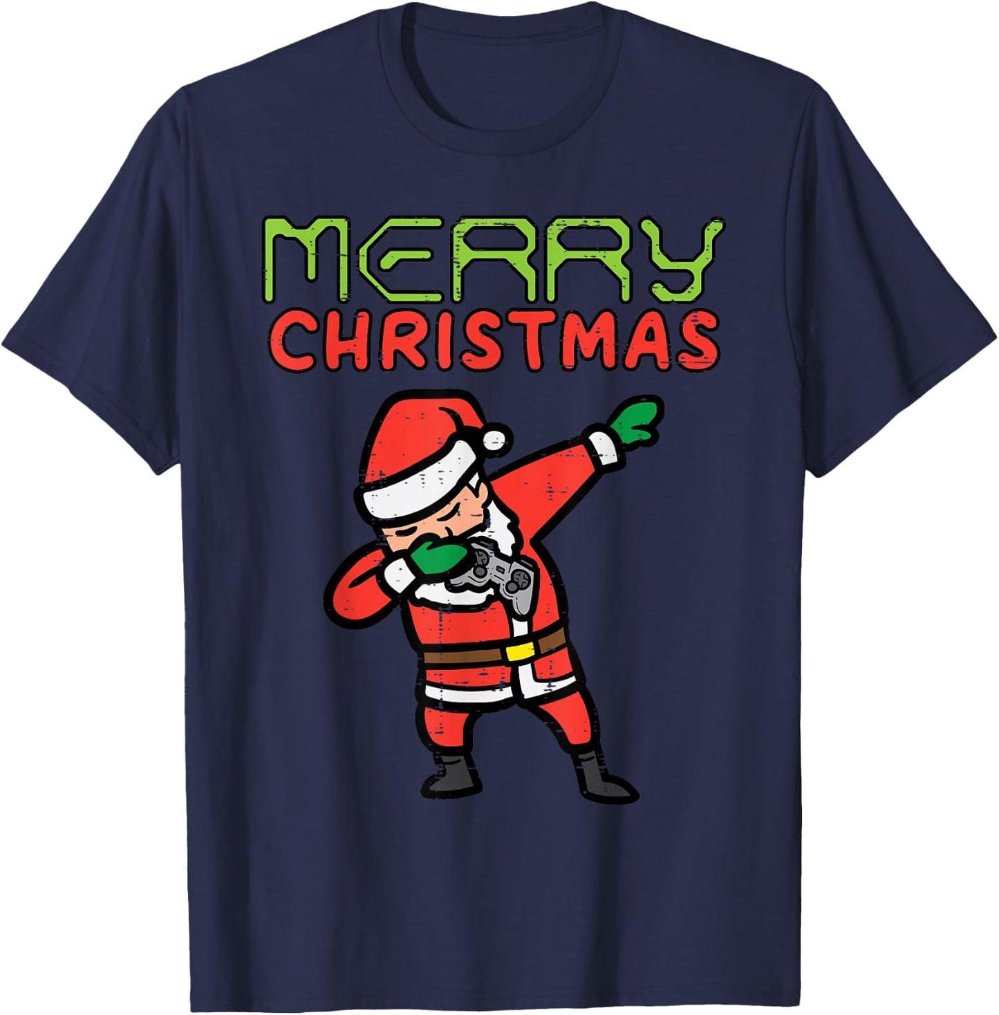 Merry Christmas Gamer Santa Dab Xmas Gaming Boys Kid Toddler T-Shirt - T-Shirt | Navy