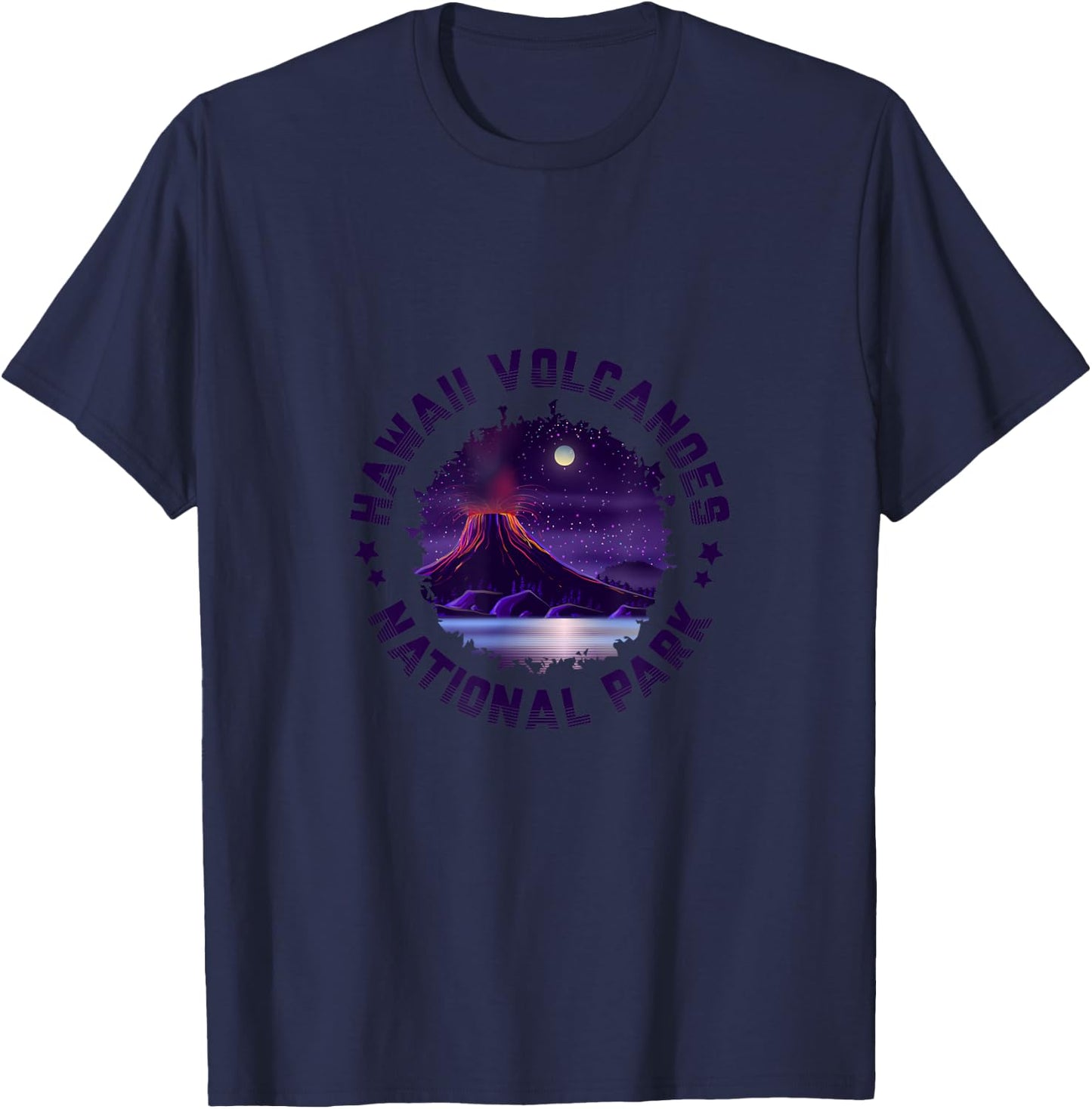 Moonlight Hawaii Volcanoes National Park T-Shirt - T-Shirt | Navy