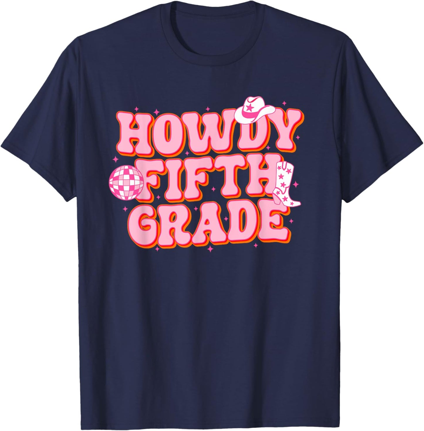Howdy Fifth Grade Cowgirl Teacher 5th Grade Back To School T-Shirt - T-Shirt | Navy