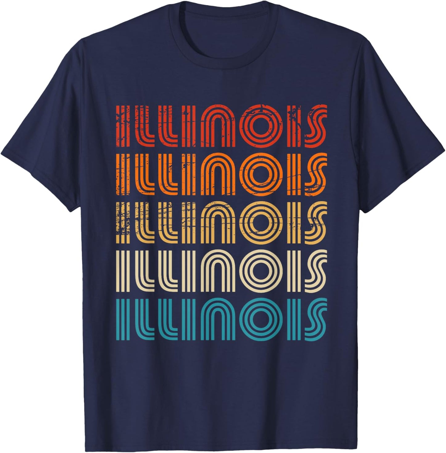 Illinois State Retro Vintage Women Youth T-Shirt - T-Shirt | Navy