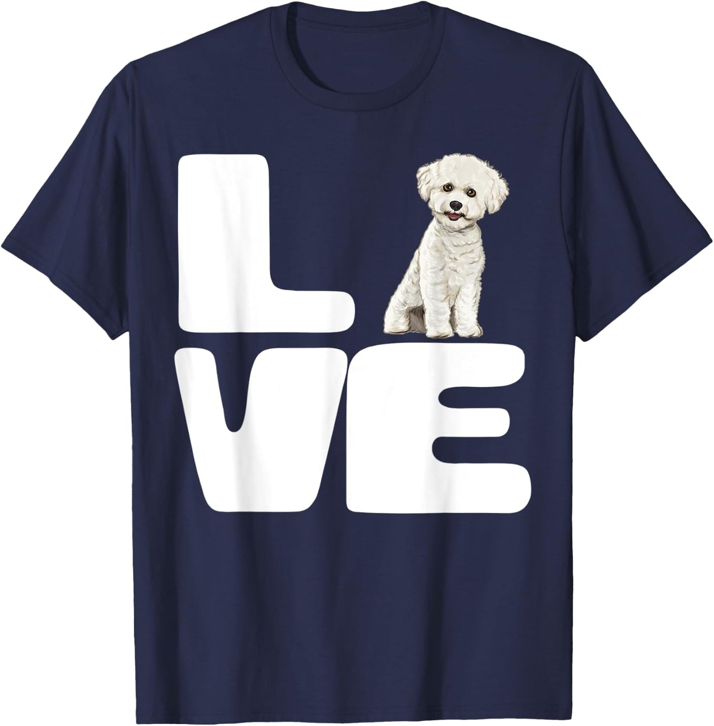 Love My Bichons Frise Dog Lover Gift Women T-Shirt - T-Shirt | Navy