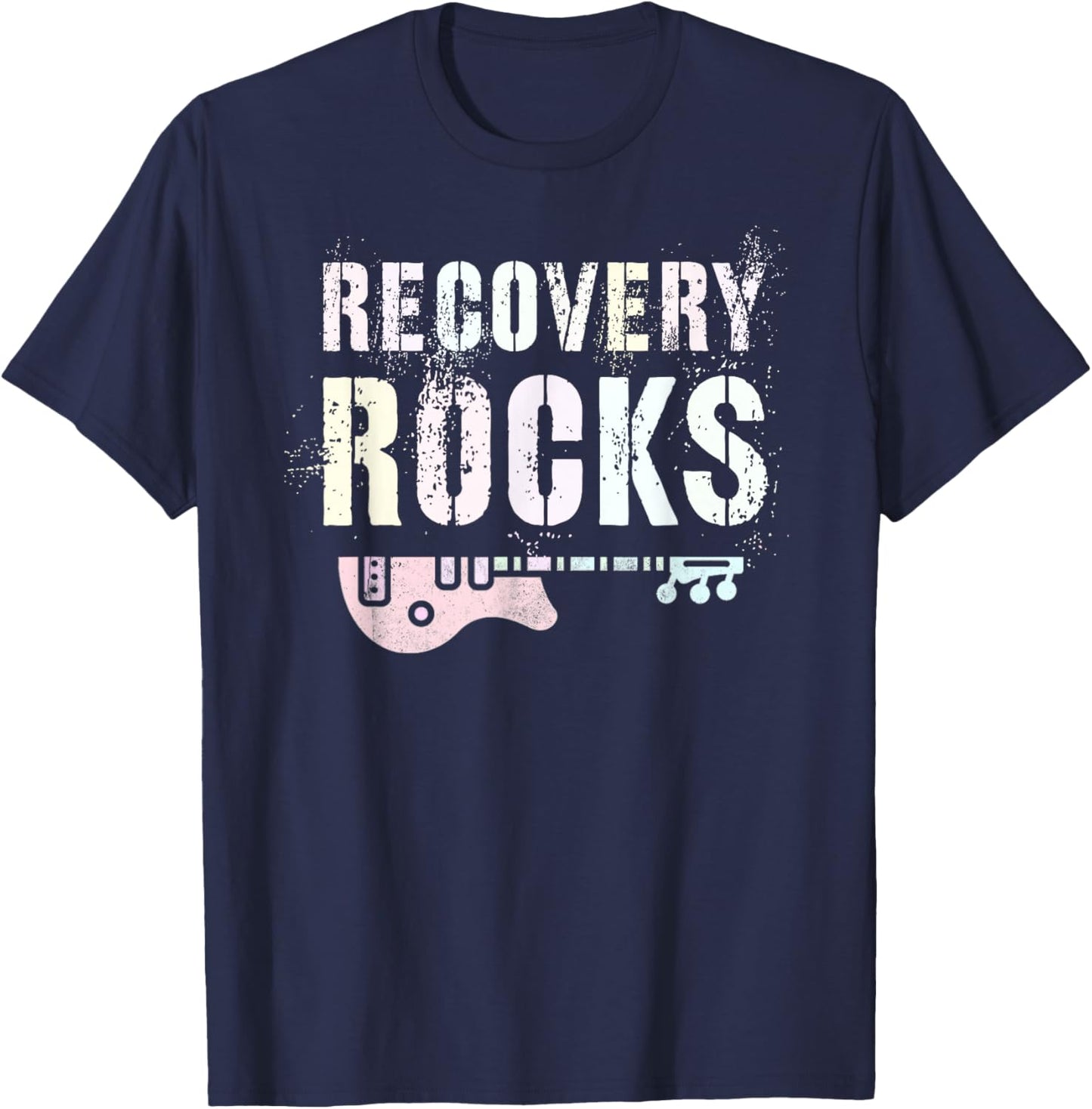 Nurse RECOVERY ROCKS Living Support Clean Hope We Do Recover T-Shirt - T-Shirt | Navy