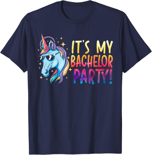 It's My Bachelor Party Unicorn Groom Marriage Wedding T-Shirt - T-Shirt | Navy